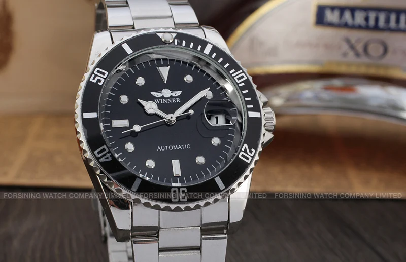 2017 Hot Selling Winner Brand Classic Men Stainless Steel Automatic Mechanical Custom Logo Watch