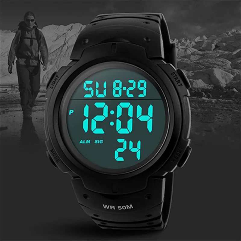 

Fashion Sport Watch Men Waterproof Alarm Calendar Timer Luminous Electronic LED Digital Wrist Watch Male Clock For Men Relogio