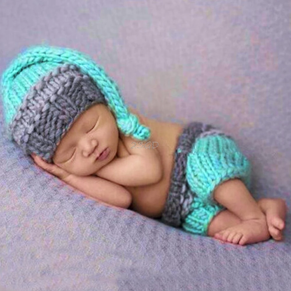 

2017 Beautiful Newborn Photo Props Baby Boy Girls Crochet Knit Costume Photography Prop Outfits MAY18_35
