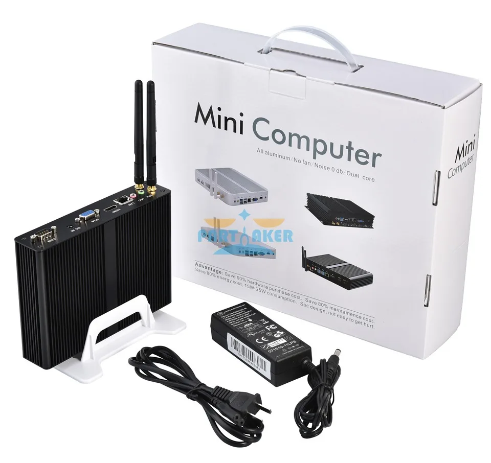 Quad core Mini PC с DDR3 Оперативная память и mSATA 1 LAN, 5 USB, 2 COM, безвентиляторный мини-ПК bay trail j1900