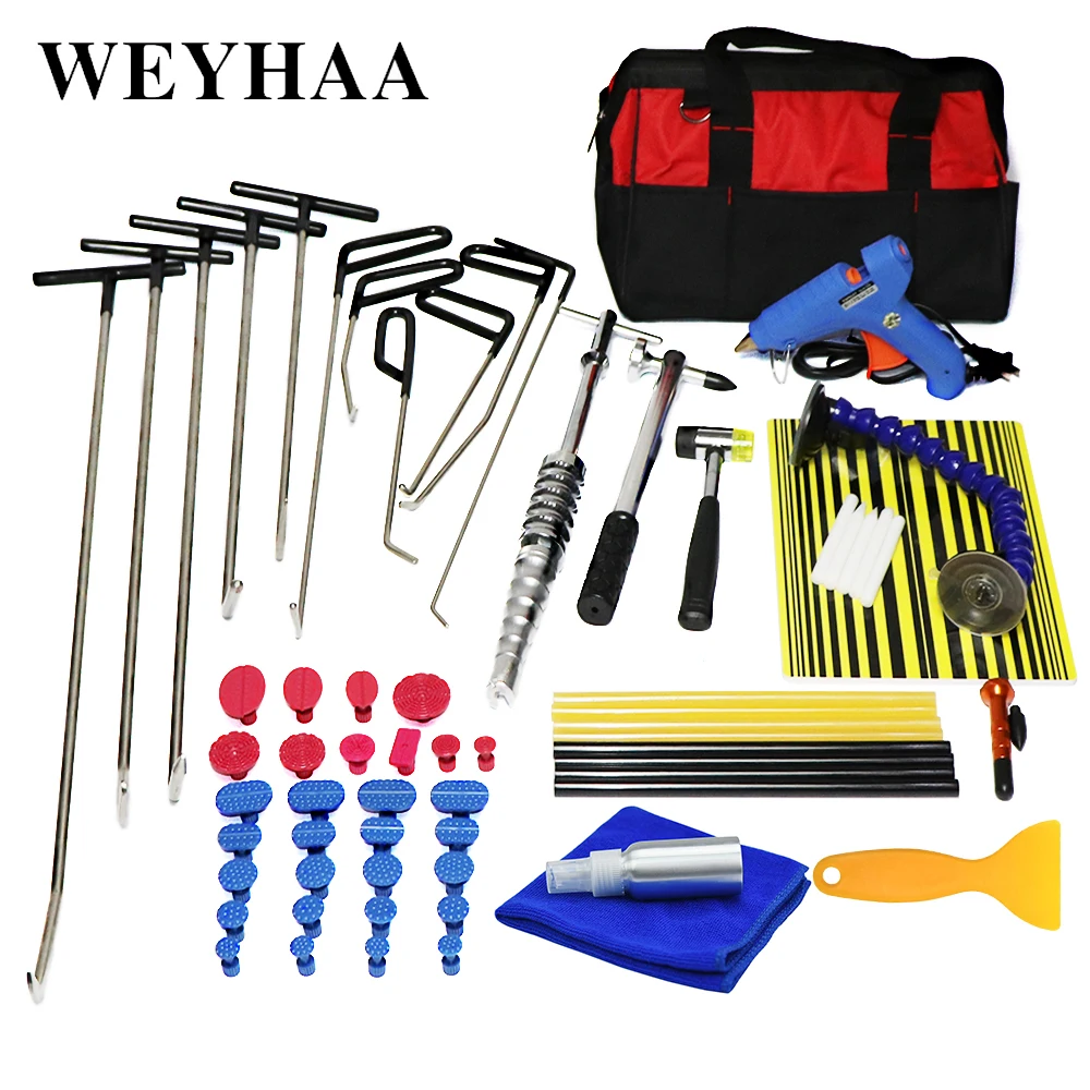 

PDR Tools Paintless Dent Repair Car Dent Removal Hand Tool Set Reflector Board Hot Melt Glue Sticks