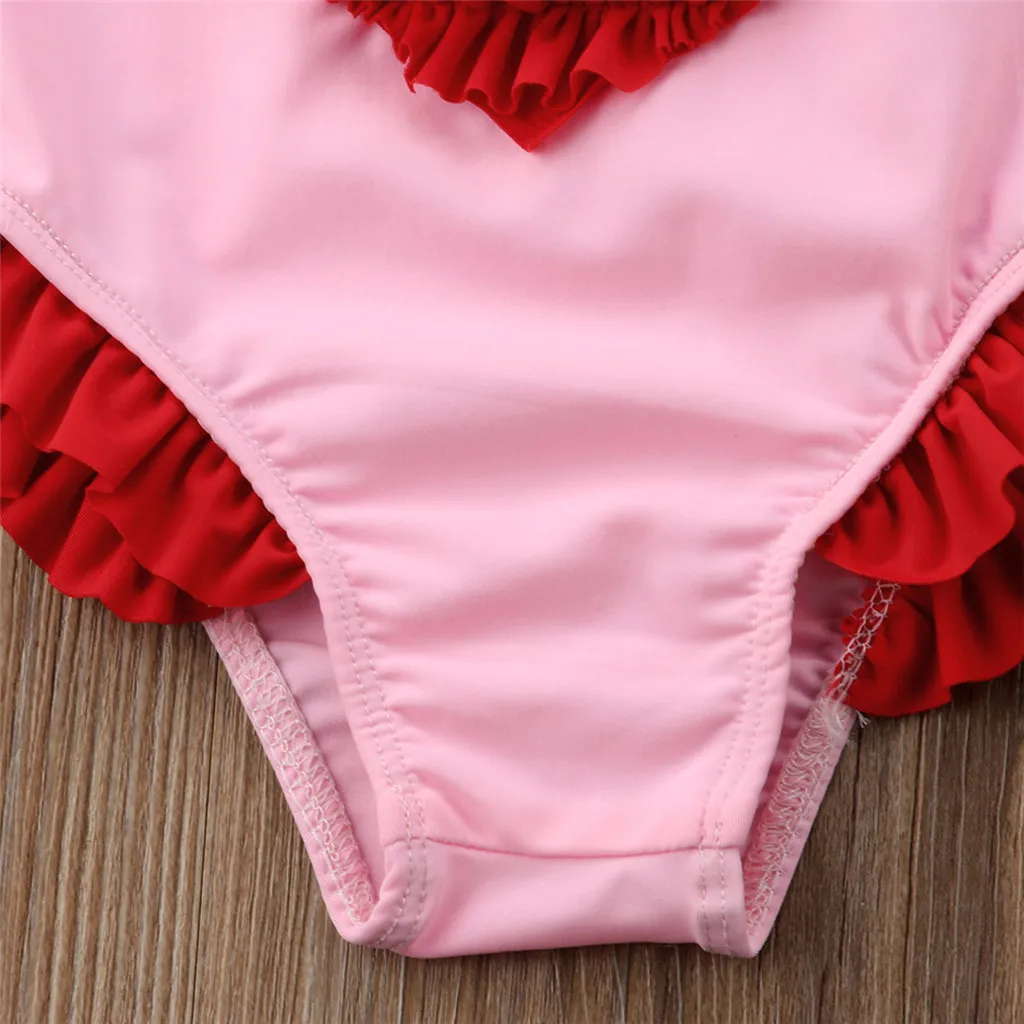 Купальный костюм с цветочным принтом для маленьких девочек; купальный костюм; пляжная одежда; летняя одежда для маленьких девочек; детский купальник без рукавов