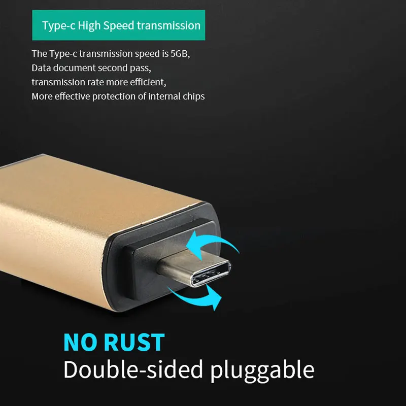 Адаптер OTG из алюминиевого сплава 3 в 1 Micro USB/Type C/USB Card Reader TF/SD/Micro SD Plug & Play PC Extension