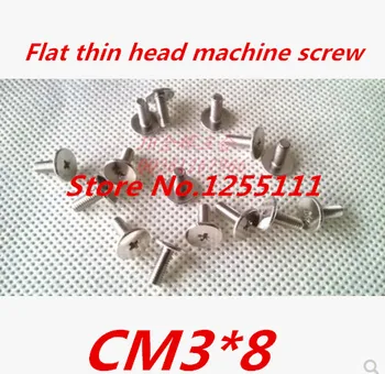 

500pcs/lot Laptop screws, M3*8 Flat thin head Machine screw