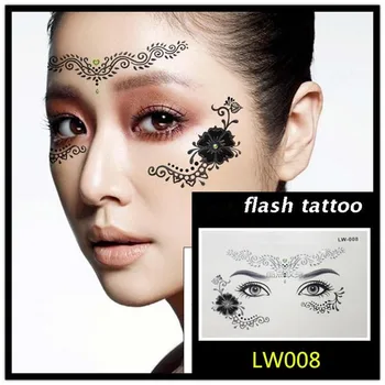 

Hot sales Masquerade golden flash tattoo paste face temporary flash tattoos jewelry Arab India's large temporary tattoos makeup