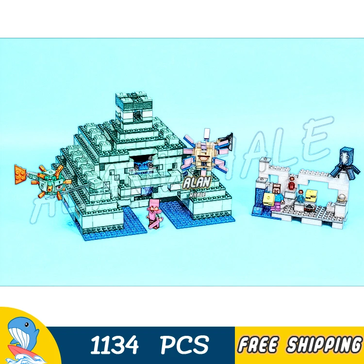

1134pcs My World The Ocean Monument Water Sponge Guardian 10734 Model Building Blocks Kid Brick Compatible with Lago Minecrafted