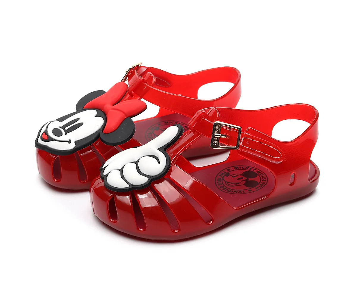 Kids Sandals Mini Shoes New Summer Princess Style Jelly Shoe Girl Non-slip Kids Beach Sandal Toddler Children's Flat Sandal - Цвет: Z30-RED