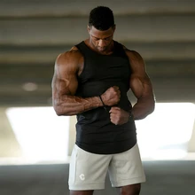 OA мужские тренажерные залы Хлопок фитнес дышащая майка тренировки с карманом Стрингер Твердые Мягкие Бодибилдинг человек безрукавки