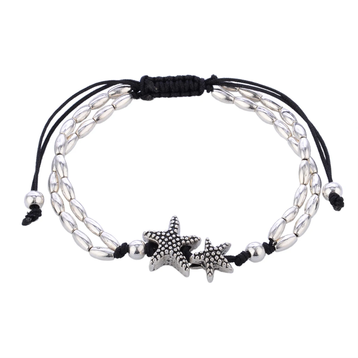Sexy Women Boho Starfish Anklet Double Chain Jewelry Vintage Ankle Bracelet For Women Buddha Barefoot Beach Jewellery Shellhard