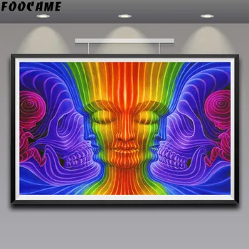 

FOOCAME Trippy Alex Grey Psychedelic Art Silk Posters and Prints Living Room Bedroom Abstract Painting Decorative Wall Pictures