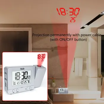 

Led Alarm Clock Economic 180° Rotation Alarm LCD Clock LED Digital Projector Humidity Calendar Multifunction Thermometer New