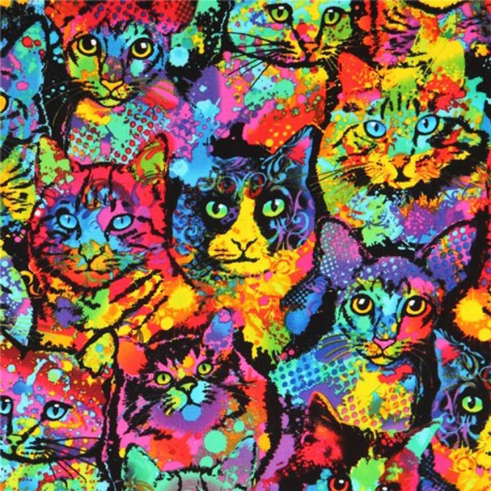 colourful-paint-cats-animal-fabric-Timeless-Treasures-USA-200405-1