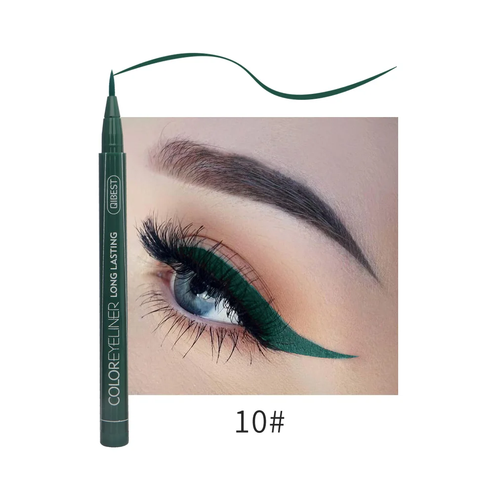 Qibest 4 Colors Waterproof Liquid Eyeliner Make Up Beauty Comestics Long- lasting Eye Liner Pencil Makeup Tools for eyeshadow