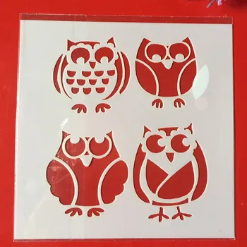 

Hot 13cm 5.1" Owls DIY Layering Stencils Wall Painting Scrapbook Coloring Embossing Album Decorative Card Template