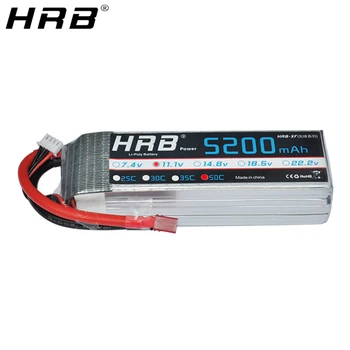 

HRB Lipo Battery 3S 11.1V 5200mah Deans XT60 EC5 TRX T Female RC Parts For Axial Heli Octocopter Airplanes Racing Cars Boats 50C