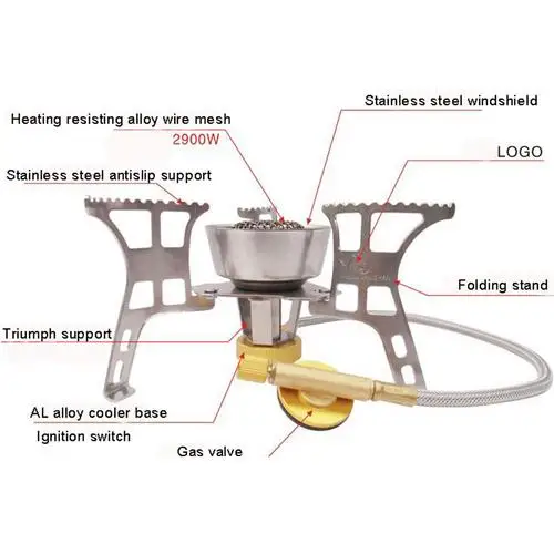 Золотая походная плита, Сплит газовая плита для пикника, пикника, кемпинга, необходимая полевая печь, компактная и портативная