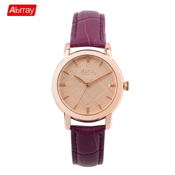 

Abrray Fashion Rose Gold Dial Women Watch Waterproof Female Watches Ladies Genuine Leather Quartz Wristwatches relogio feminino