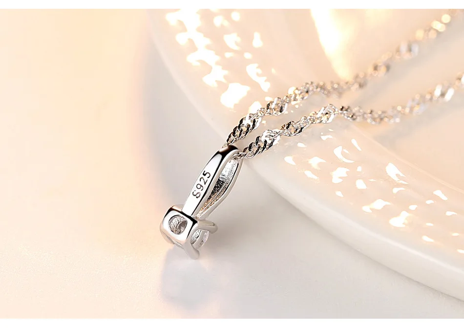 

S925 sterling silver necklace water wave chain wild melon button pendant simple fashion accessories