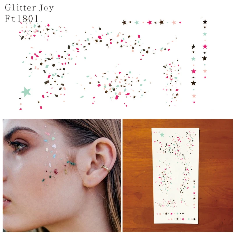

FT1801 Colorful Glitter Freckles Face Tattoo Sticker which can Enhance Your Beauty Rountine
