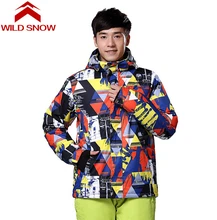 Wild snow hombres mujeres invierno skate snowboard caliente chaqueta de esquí chaquetas de esquí de la nieve impermeable escalada montañismo desgaste traje