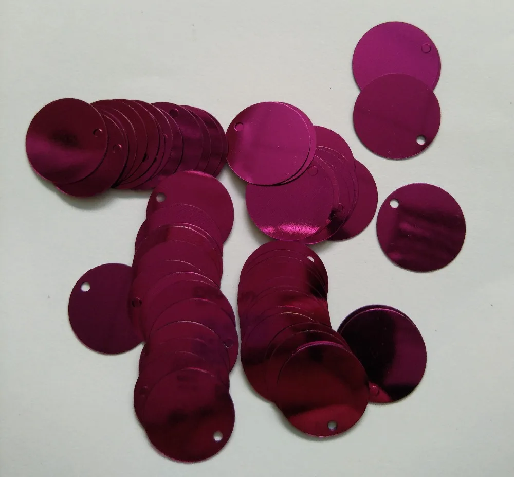 

100g 20mm flat round sequins, metallic cerise