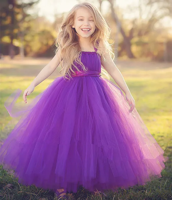 Cheap Multi Color Flower Girl Dresses Floor Length Tulle Ball Gown