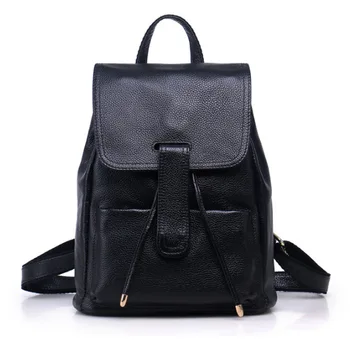 

New Genuine Leather First Layer Cowhide Women Backpack Daypack Travel Book Bag School Bags Girls Rucksack