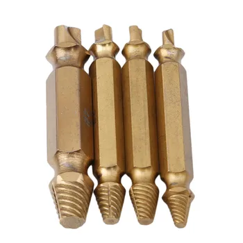 

4PCS/Set Double Side Damaged Screw Extractor Drill Bits Out Remover Bolt Stud Tool Furniture Accessories