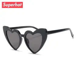 Сверхгорячего очки-в форме сердца Солнцезащитные очки для женщин Для женщин Кошачий глаз Защита от солнца очки Брендовая дизайнерская