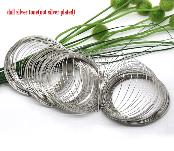 DoreenBeads الصلب الذاكرة سلك الديكور أساور مكونات جولة الفضة لهجة 6.5 سنتيمتر (2 4/8 \ DoreenBeads الصلب الذاكرة سلك الديكور أساور مكونات جولة الفضة لهجة 6.5 سنتيمتر (2 4/8 \