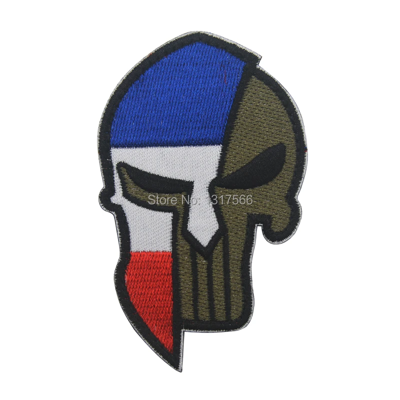 

French National Flag Molon Labe Embroidery Patch Embroidered Patches Military Tactical Armband Fabric Sticker Sewing Applique
