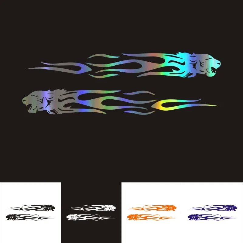 

Car Stickers 22CM*3CM Stylish Tiger Flame Car Motorcycles Stickers 3D Reflective Decoration BUY 2 SAVE HALF Custom Sticker