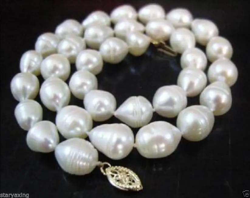 

FREE SHIPPING HOT sell new Style >>>>9-11mm white freshwater pearl necklace 18"