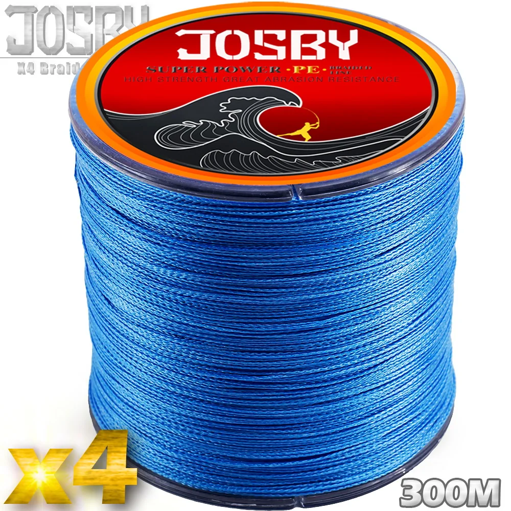 JOSBY 4 Strands 300M PE Braided Fishing Line Sea Saltwater freshwater Weave Carp Fishing Cord
