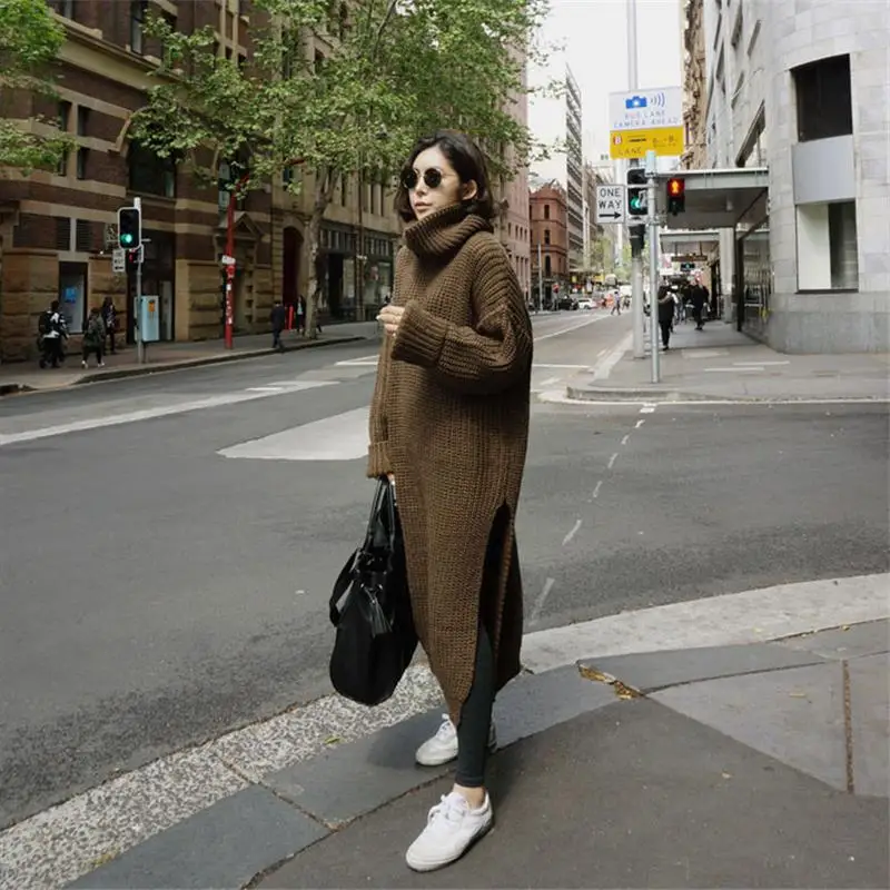 2018 New Pullover Women's Jumper Turtleneck Long Sweater Female Women Warm Sweater thick Winter Cable Knitted Oversized Sweater 2018 New Pullover Women's Jumper Turtleneck Long Sweater Female Women Warm Sweater thick Winter Cable Knitted Oversized Sweater