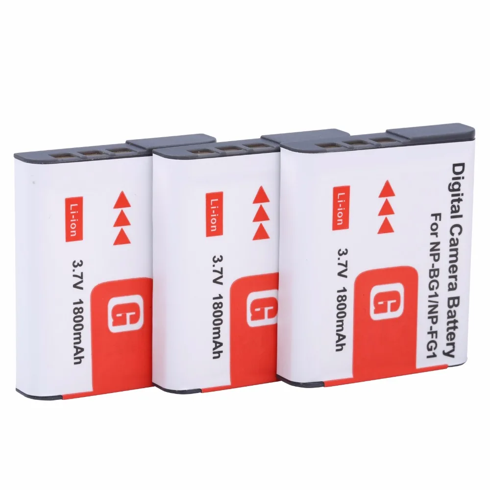 Аккумулятор NP BG1 для SONY Cyber shot 3*1800 ма/ч аккумулятор с аккумулятором на 1 5 2 |battery for