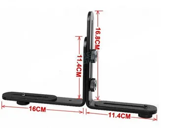 

10pcs/lot Double L bracket 1/4 Hot Shoe Adapter camera flash bracket L bracket bilateral frame twin L-bracket for Camera CD50