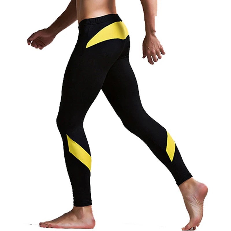 Компрессионные утягивающие штаны леггинсы для бега обтягивающие мужские джоггеры спортивные Леггинсы для фитнеса Спортивная одежда для бега - Цвет: Черный