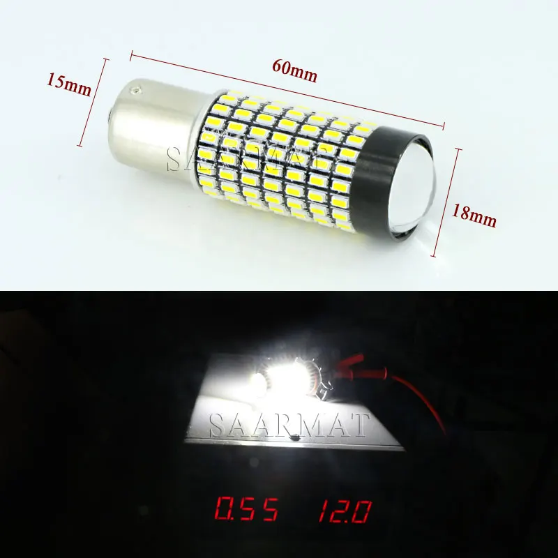 Пара 1156 P21W CANbus Белый Красный 158 SMD светодиодный лампы для Volkswagen Jetta MK6 дневных