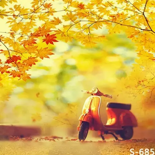 autumn motorcycle model photography