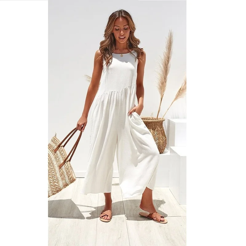 ZOGAA Lady Womens Jumpsuit 6 Color O Neck Loose Solid Bodysuit Party Jumpsuit Romper Chiffon Long Wide Leg Trousers Clubwear ZOGAA Lady Womens Jumpsuit 6 Color O Neck Loose Solid Bodysuit Party Jumpsuit Romper Chiffon Long Wide Leg Trousers Clubwear