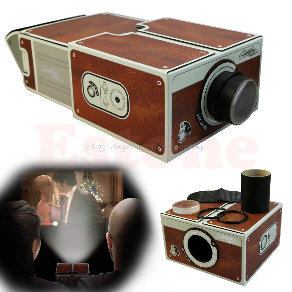 Portable Cardboard Smartphone Projector 2.0 DIY Mobile Phone Cinema Theater Projection accessories N22 dropship