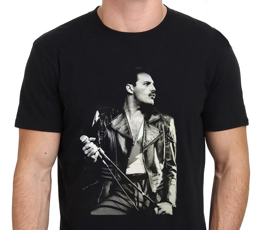 

Online T Shirts Design Crew Neck Short Sleeve Zomer Freddie Mercury Queen British Rock Legend T Shirts For Men