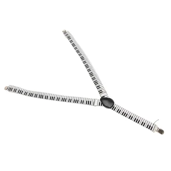 

1Pcs Adult Unisex Clip-on Suspenders Elastic Y-back Suspenders with Piano Keyboard Pattern Length: 23.6 to 63 inch/ 60-160 cm