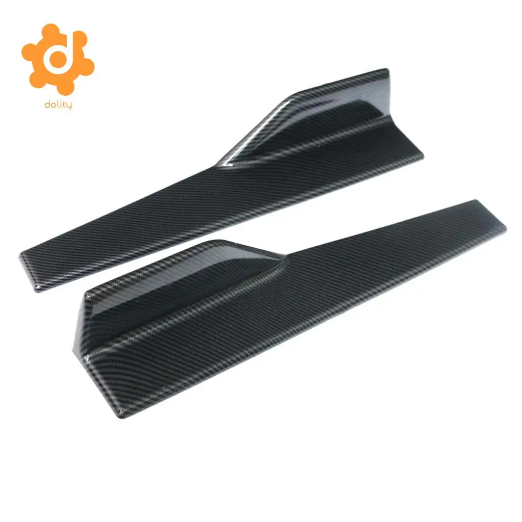 2pcs 45cm Car Sedan Side Skirts Strake Extension Splitter Moulding Universal