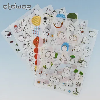 

6PCS/Pack New Korea Creative Cartoon Yuangun Rabbit Series Kawaii Pvc Sticker In The Second Quarter Potatoes Rabbit