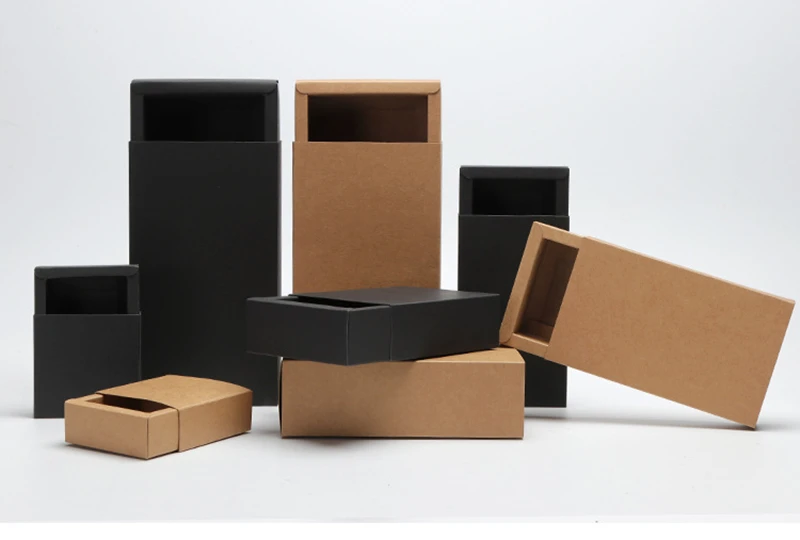 20 шт/50 pscwhite крафт-бумага подарочная картонная коробка крафт-упаковка коробка черная бумага подарочная коробка с крышкой подарочная картонная коробка