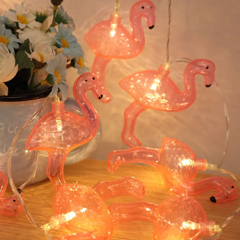 Novelty 10 LED Flamingo Light String Lamp Christmas Halloween Fairy