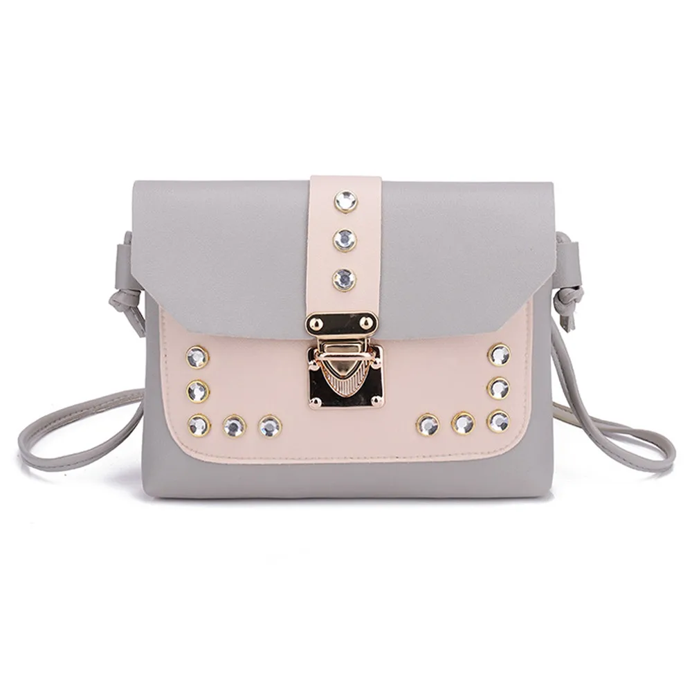 

Women Hit Color Rhinestone Shoulder Bag Messenger Satchel Tote Crossbody Bag Petit Sac Femme Ladies Bags #Zer