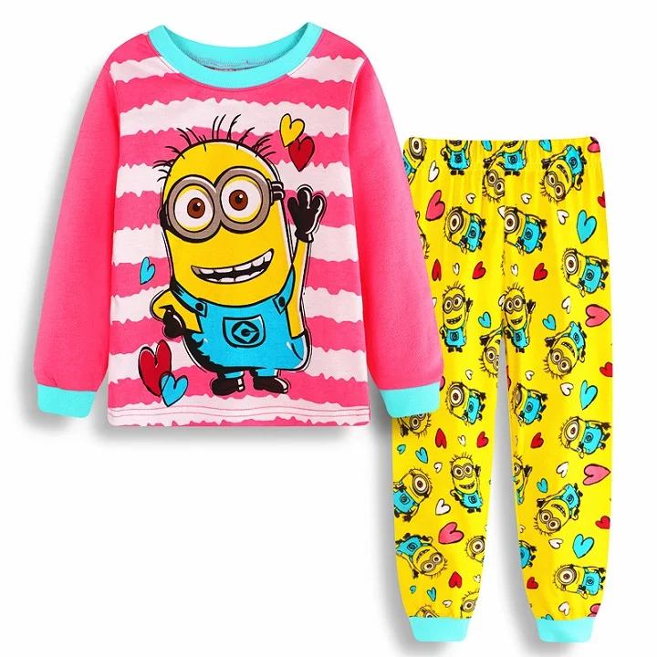 

2019 Clothes Toddler Long Sleeve Kids Sleepwear 2-7Y Baby Girls Boys Clothing Set Children Pajamas Pyjamas Nightwear for Cotton